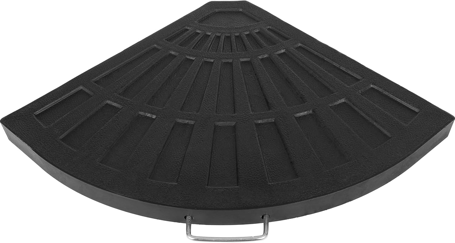 Pure Garden Patio Umbrella Base Stand - 26lb Weighted Polyethylene and Cement - 9.8” Stem Fits 1.5-1.9” Diameter Poles - Outdoor Umbrella Base for Deck or Pool, Black