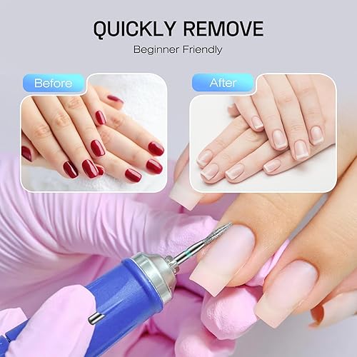 Miniatura 6 de Juego de 10 brocas de carburo para uñas broca profesional para cutícula Efile con 75 bandas de lijado pequeñas (#80#120#180) y broca de mandril de