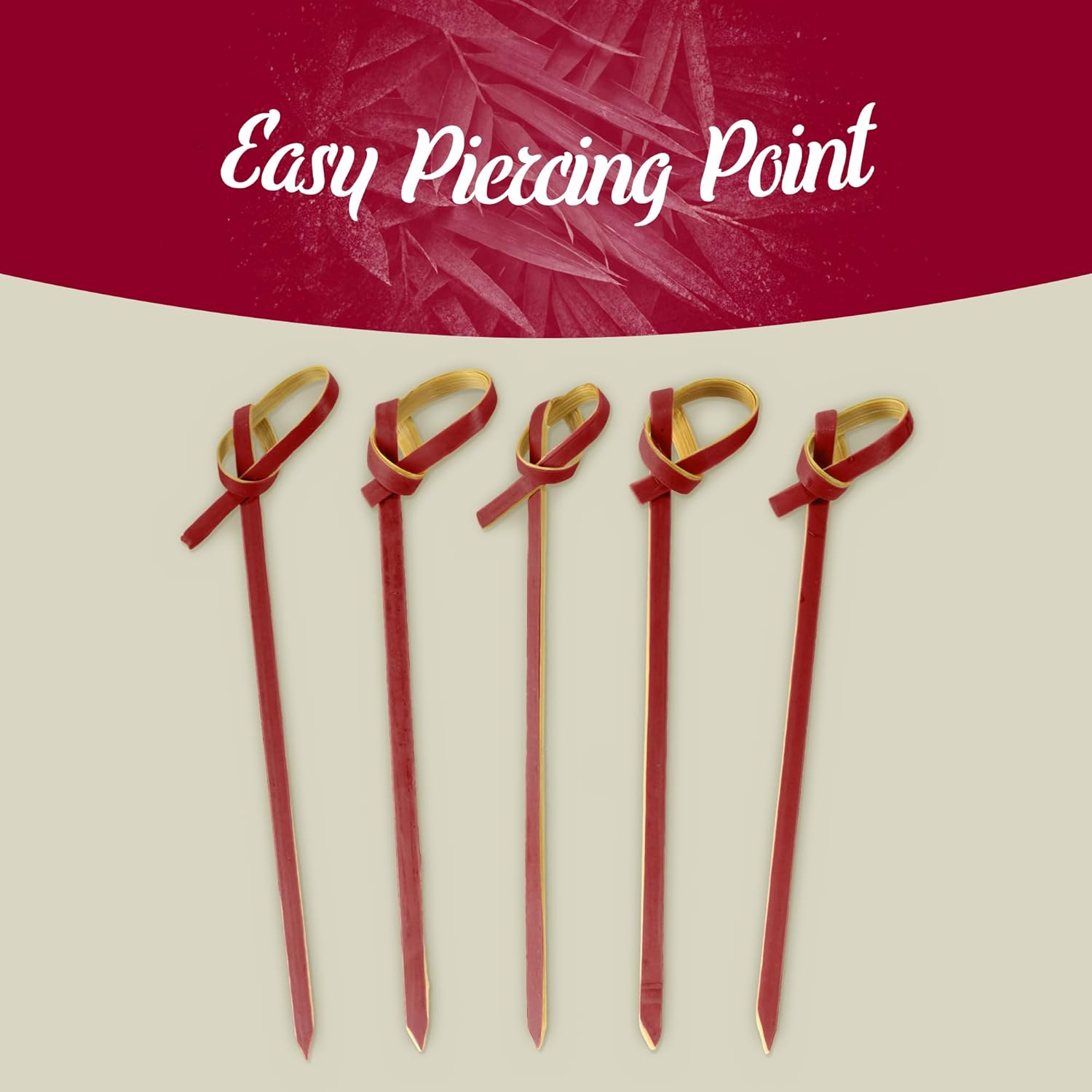 BambooMN 3.5" Bamboo Tea Knot Skewer Picks for Cocktails and Hors' D'oeuvres Party Supplies, 1,000 Pieces