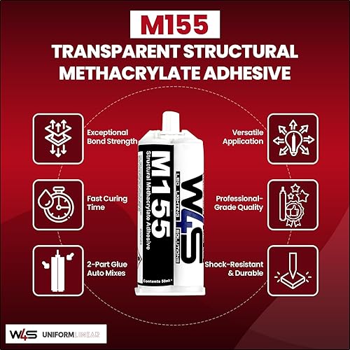 Miniatura 2 de Wired4Signs  Adhesivo transparente de metacrilato de 2 partes con mezcladordispensador, MMA-M155-1.7fl oz (1.7fl oz1.7fl oz mezcla 11)  Soldadura