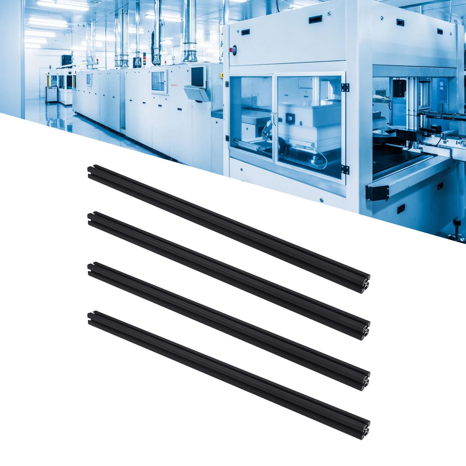 Bewinner Profilo di Estrusione di Alluminio da 4 Pezzi con Slot 4040 T, Guida Lineare Anodizzata Standard Europeo 1.000 Mm 39,4 Pollici per Stampante 3D Telaio Fai da Te CNC - Argento, Struttura