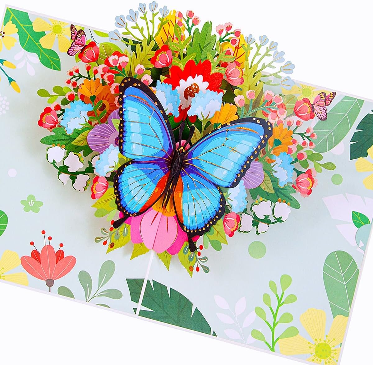Butterflies and Sunflowers Pop UP Card 3D Greeting Butterflies Birthday Cards for Wife, Husband, Girlfriend, Mom, Dad, Mother, Father Anniversary ,Get Well,Thank You,Valentine’s Day,Mother’s Day Card