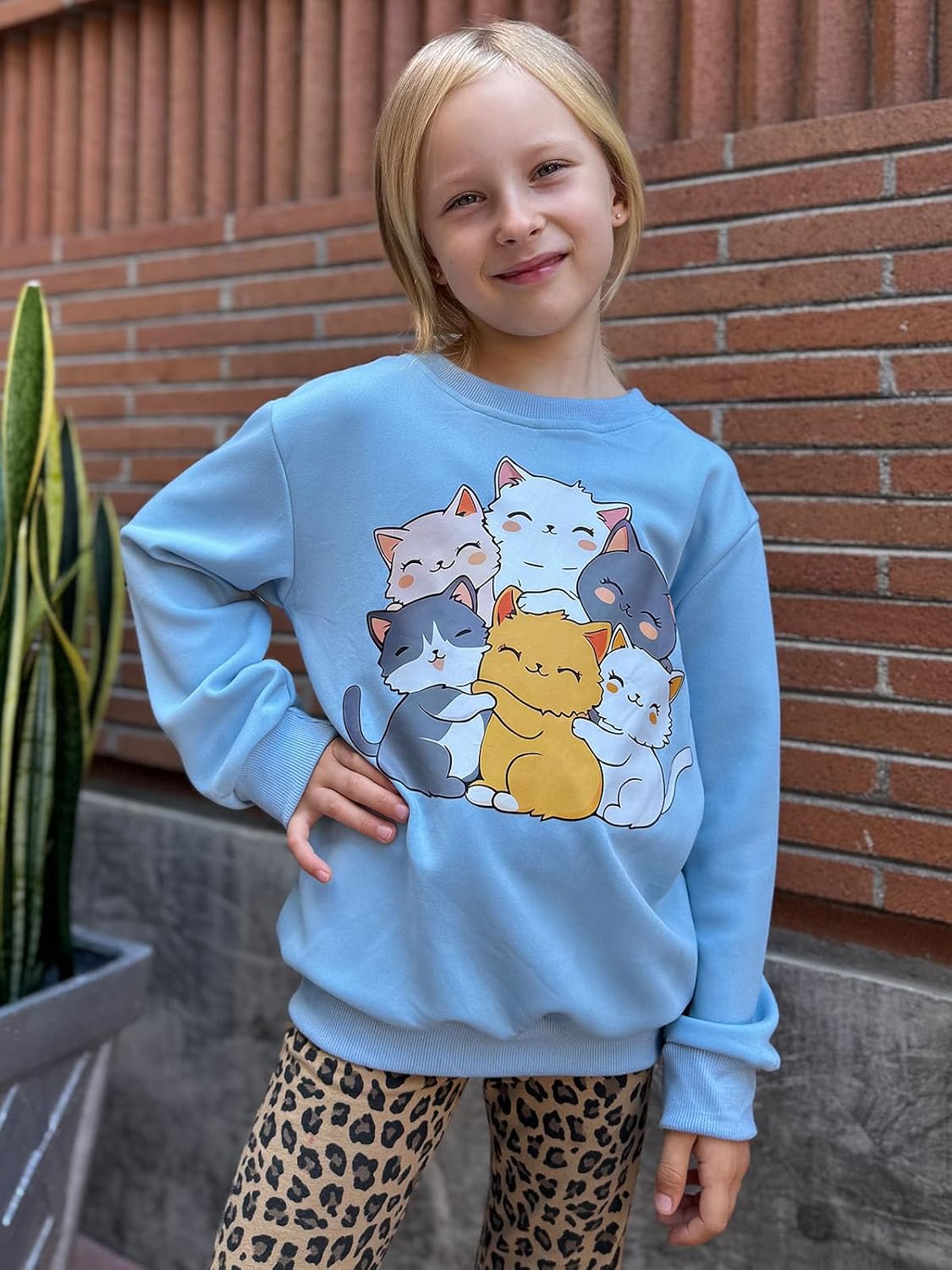Vieille Girls Sweatshirts Long Sleeve Shirts Crewneck Pullover Tops 5-14Y