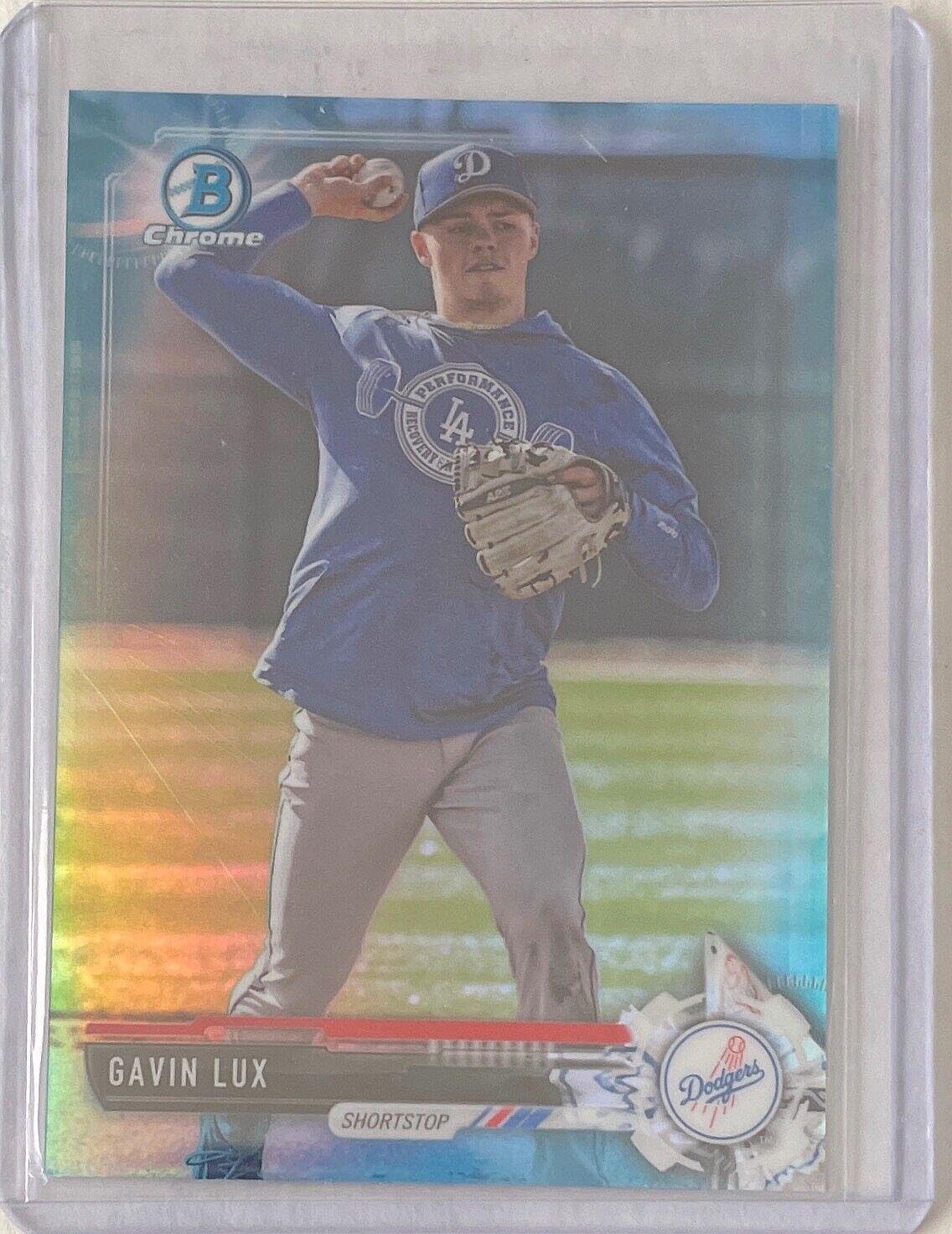 Gavin Lux 2017 Bowman Chrome Prospect Sky Refractor #d 160/399 - Baseball Cards