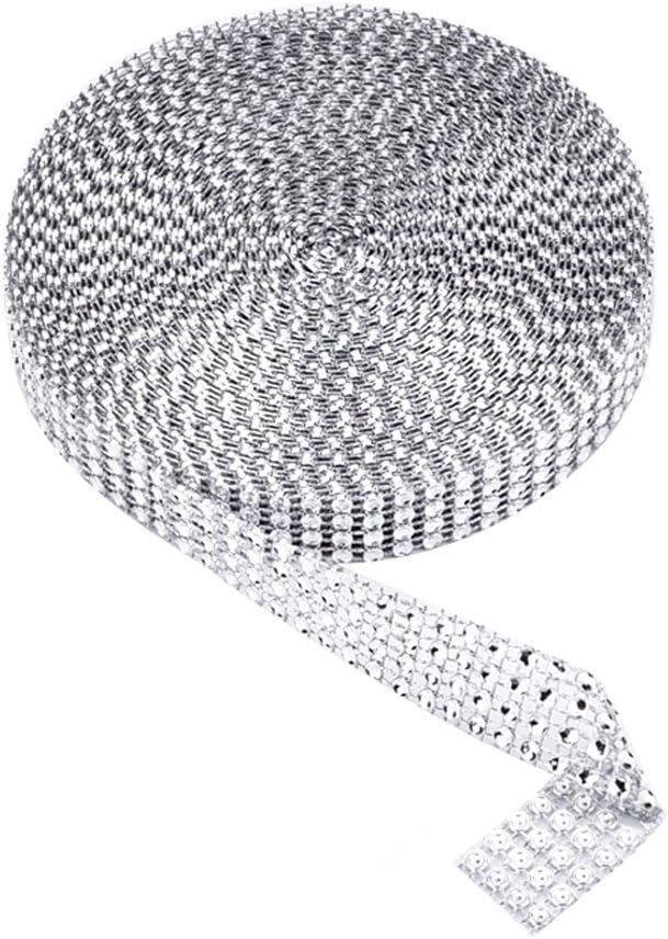 Amazon.com: EBOOT 4 Row 10 Yard Acrylic Rhinestone Diamond Ribbon for ...