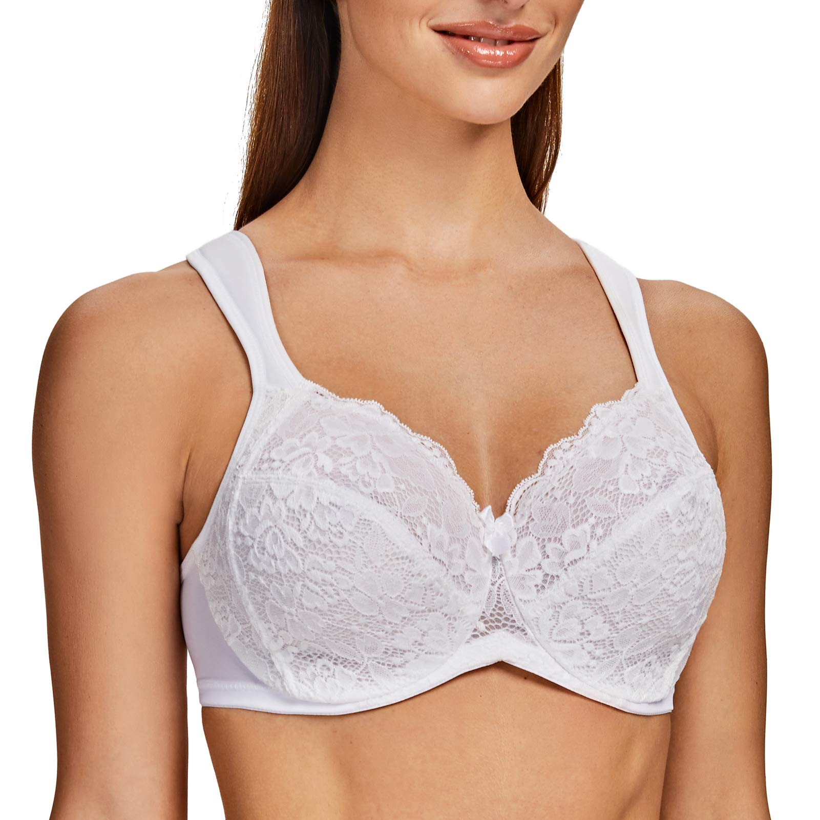 MELENECA Dames Plus Size Minimizer Bras Full Coverage Lace MELENECA Dames Plus Size Minimizer Bras Full Coverage Lace