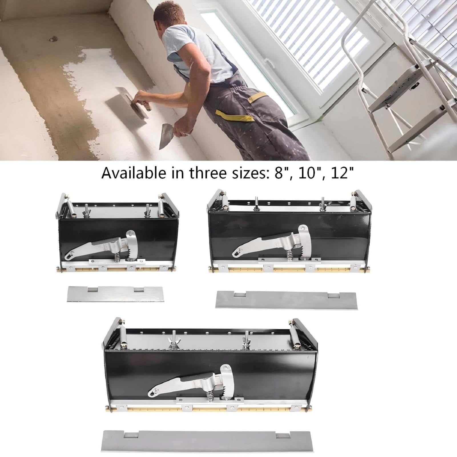 Caja Plana Masilla Caja De Raspado Masilla Caja De Raspado Herramienta De Acabado De Pared Tablero De Yeso Caja Plana Acabado Caja Plana Para Profesionales Entusiastas Del Bricolaje(10 pulgadas)