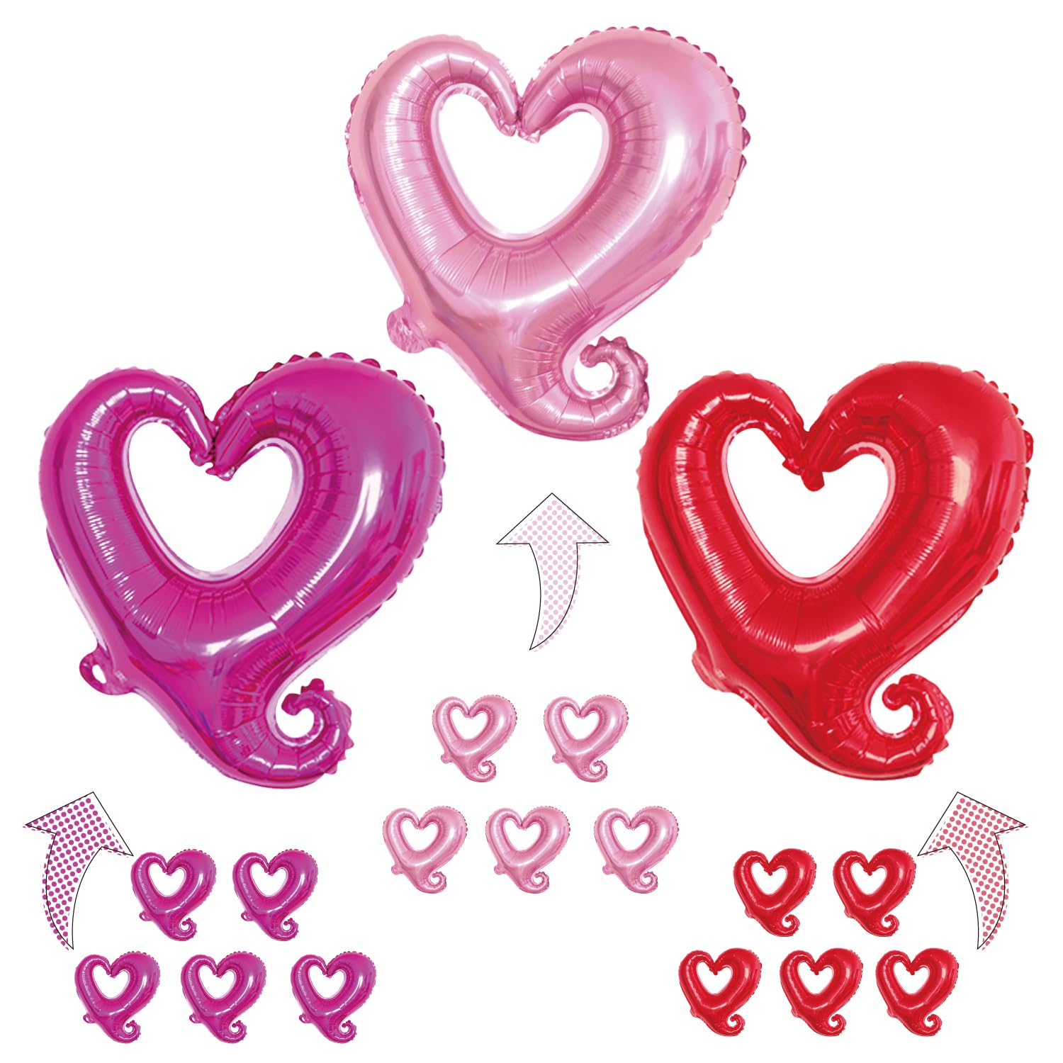 Amazon | 【風船屋】15枚セット ハート ピンク アルミバルーン