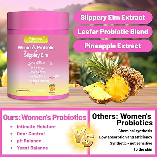 Miniatura 3 de Her Juicy - Gomitas de probióticos femeninos para el equilibrio del pH, olmo resbaladizo, mezcla de lactobacillus, apoyo intestinal e inmunológico,