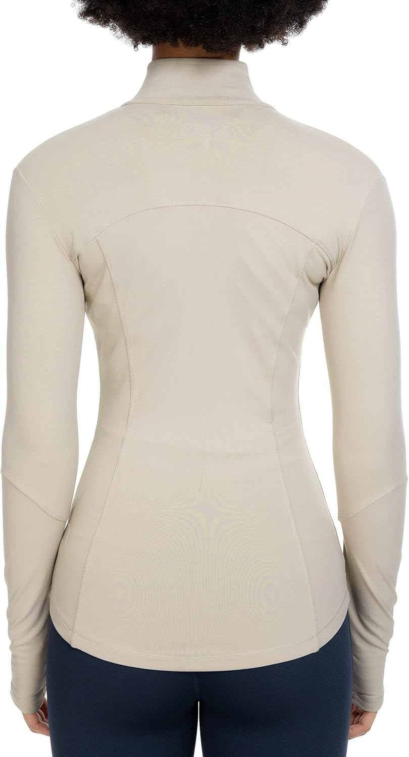 QUEENIEKE Womens Running Jackets Athletic Workout Scrub Jacket Track Full Zip Up Gym for Women Yoga Top - Image 4
