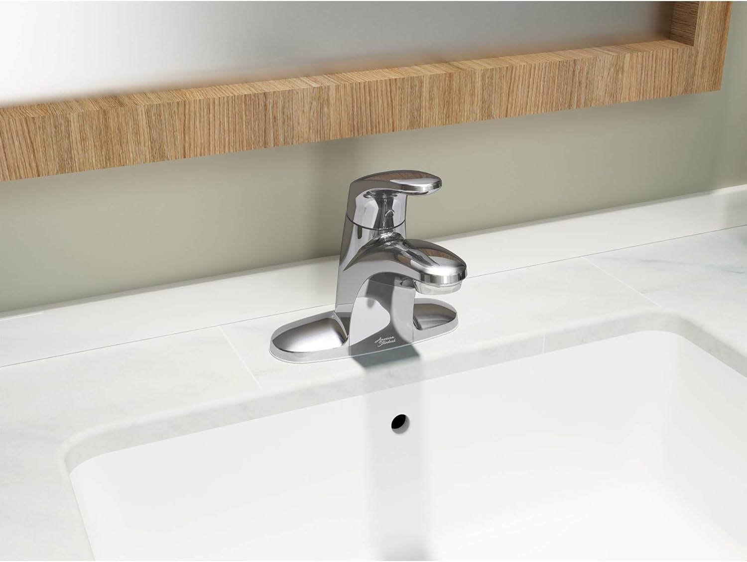 American Standard 7075005.002 Colony Pro 4 inch Centerset Less Drain, Polished Chrome
