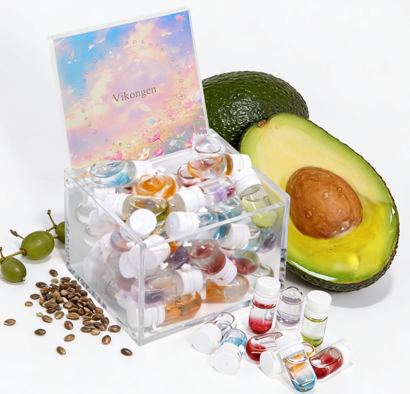 30Pcs Hair Perfume Oil, Natural Hair Perfume, 2 in 1 Hair Treatment Oil & Hair Perfume, Avocado & Camellia Nourishment for Frizzy, Hair Oil for Women, Smoothing and Moisturizing