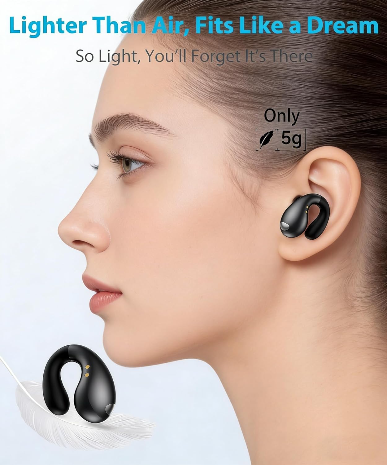 Active Noise Cancelling Wireless Earbuds, ANC Transparency Mode, Bluetooth 5.3, HiFi Stereo, 40H Playtime, Clear Calls, for Travel Office Home