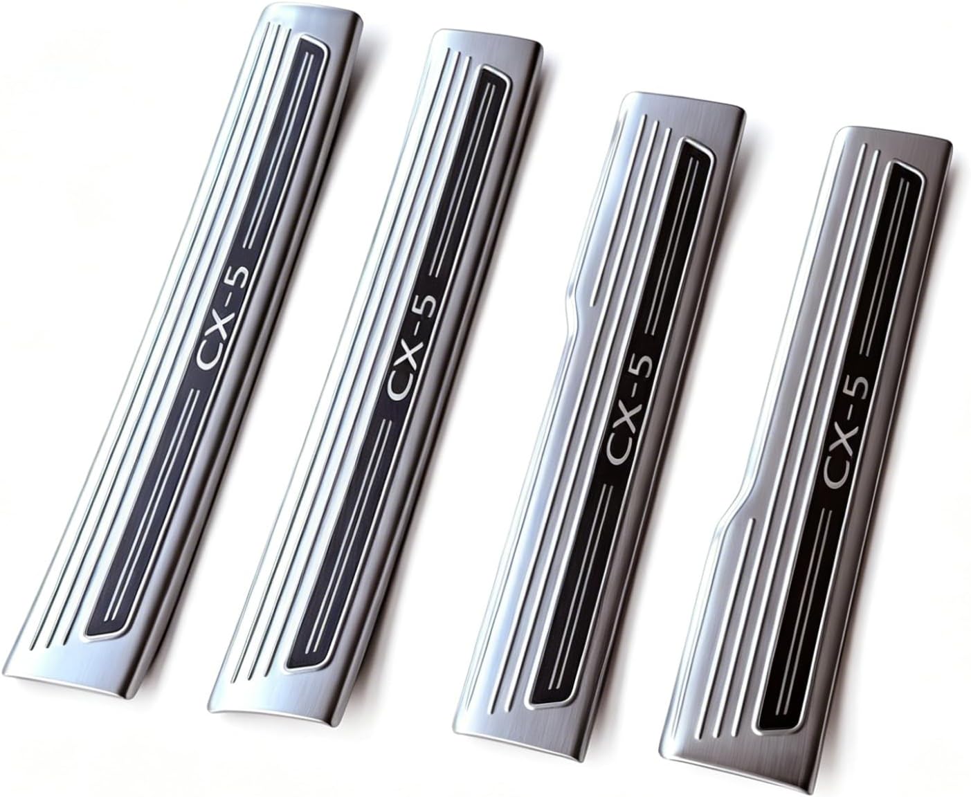 Door Sill Protector Accessories for Mazda CX-5 2026, Auto Interior Door Plates Cover Accessory Kick Panels Trim Guard (Silver)