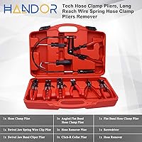 Vista 6 de Handor 9 alicates de abrazadera de manguera, juego de alicates de abrazadera de manguera de largo alcance, combustible y aceite, herramientas