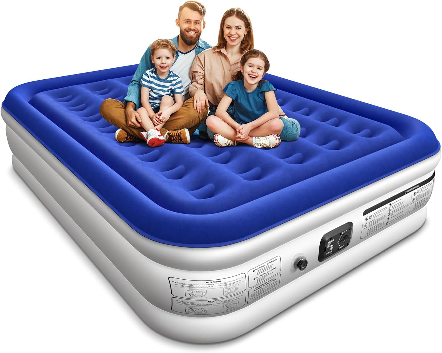 Queen Air Mattress with Built in Pump Luxurious Comfort 16″ Raised Inflatable Mattress Queen Airbed Blow Up Mattress for Home Guests 80″*60″*16″ Air Bed 3 Mins Fast Inflate/Deflate 660 lbs Max