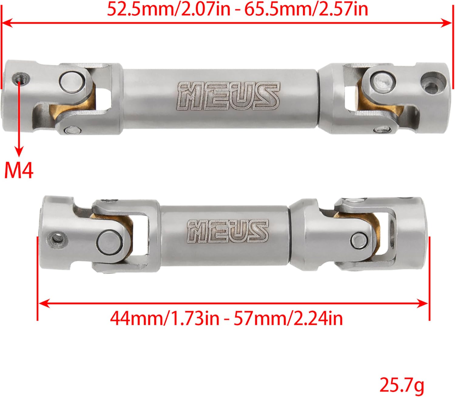 MEUS RACING Ascent 18 Driveshaft Front and Rear Drive Shaft for Redcat Ascent-18 1/18 RC Crawler Upgrades Parts