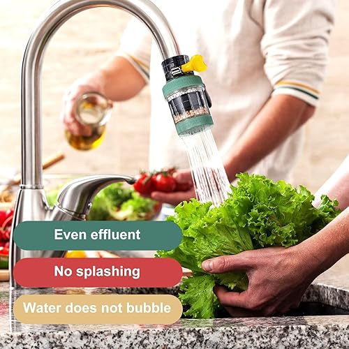 Miniatura 5 de Filtro de agua para grifo paquete de 3 filtros de montaje para grifo purificador de grifo de cocina filtro de carbón activado elimina el fluoruro de