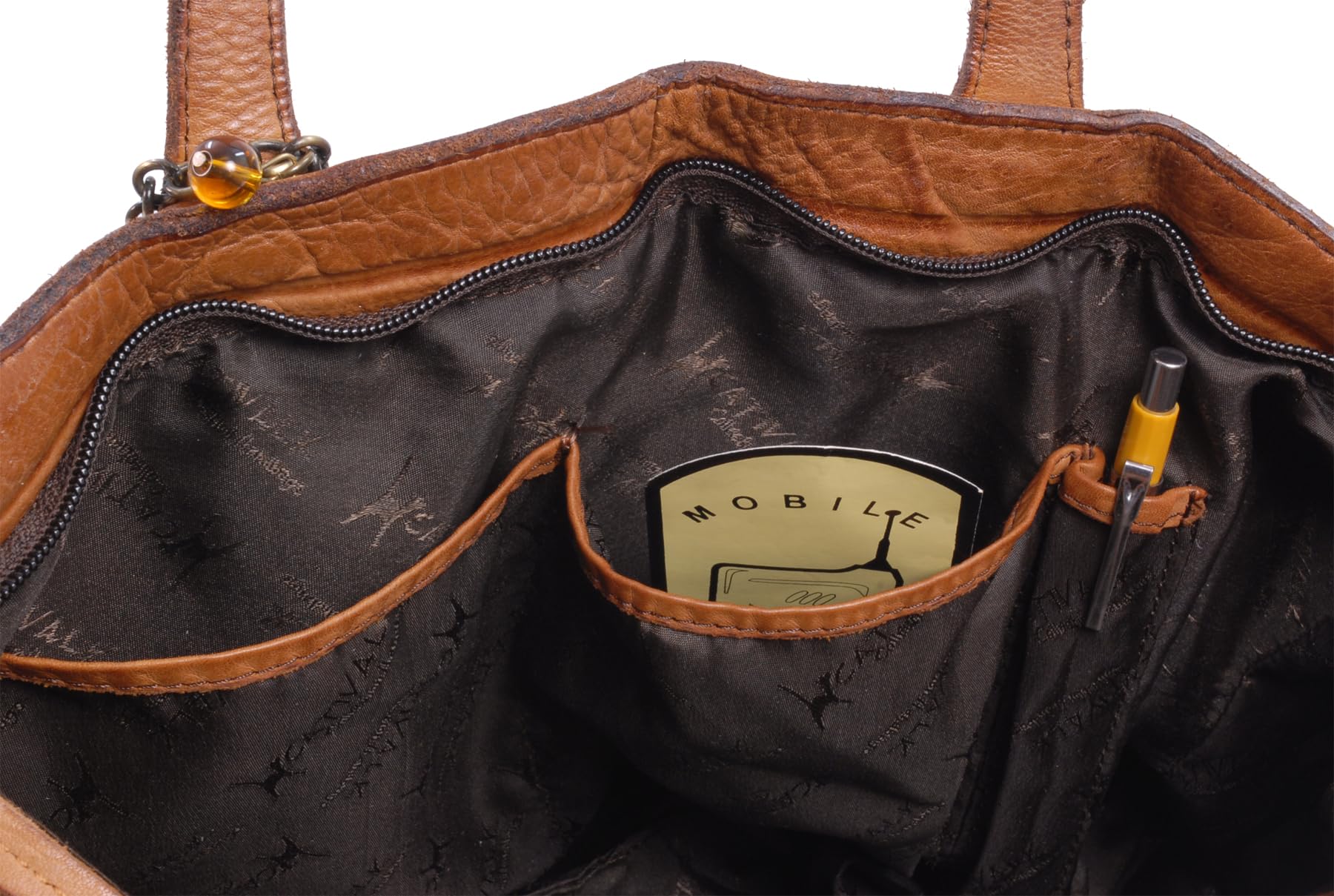 Catwalk Collection Handbags - Borsa a Spalla in Pelle Intrecciata - Tote Bag Media da Donna - Borsa a Mano con Tasche Multiple - Matilda