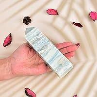 Vista 70 de JIC Gem Extra Large Rare Dendritic Jade Crystal Tower Natural Quartz Crystal Tower Point Wand Large Crystals and Stone Energy Crystal Wand Home