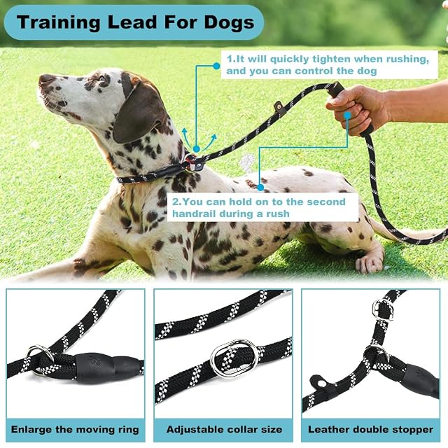 Foto 5 de 7 de ZFOEFO Correa Perro Larga 10 Metros, Correa de Adiestramiento para Perros, Correa Retriever Perro Fuerte…