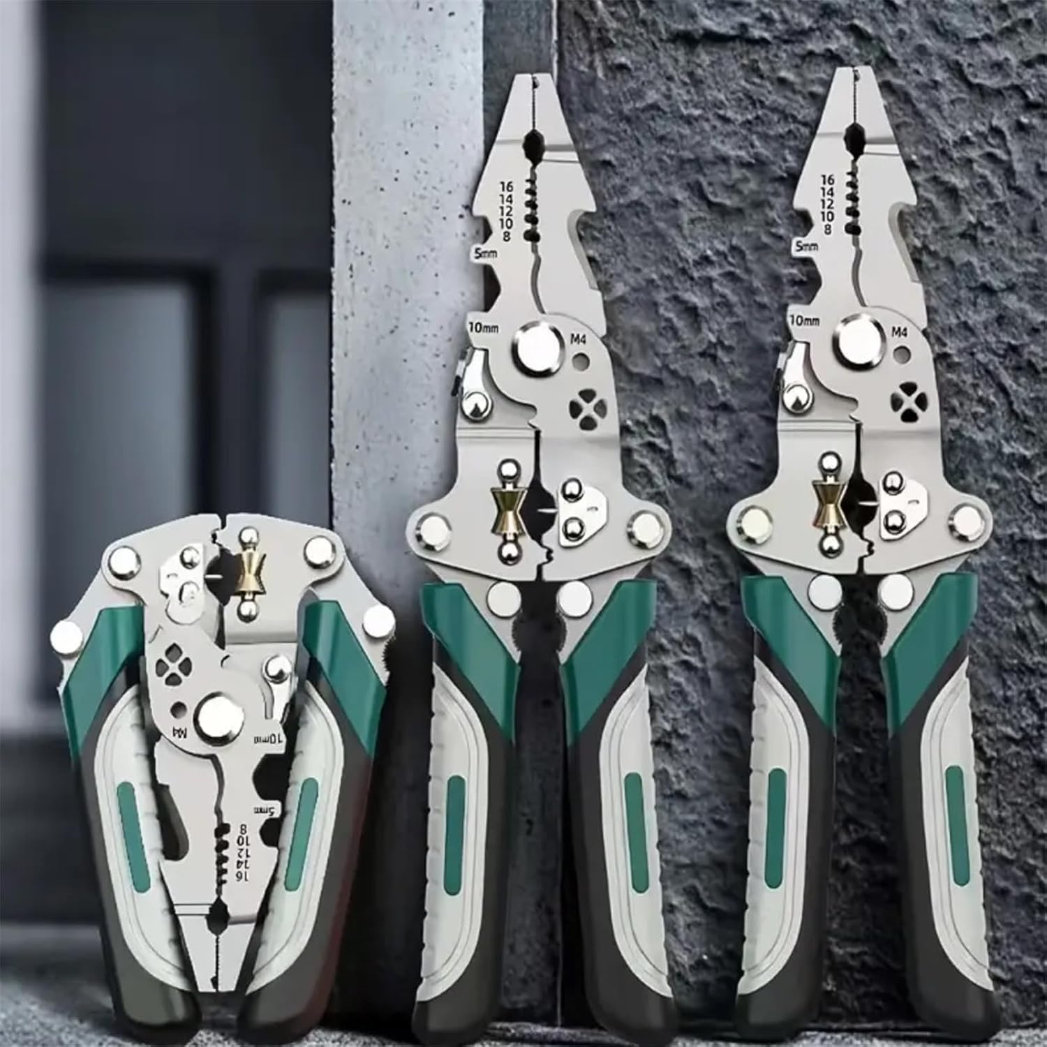 Collapsible Multi-Function Wire Stripping Pliers – Heavy Duty Electrical Cutting Tool,Compact Foldable Design for Easy Storage,Wire Cutting and Crimping