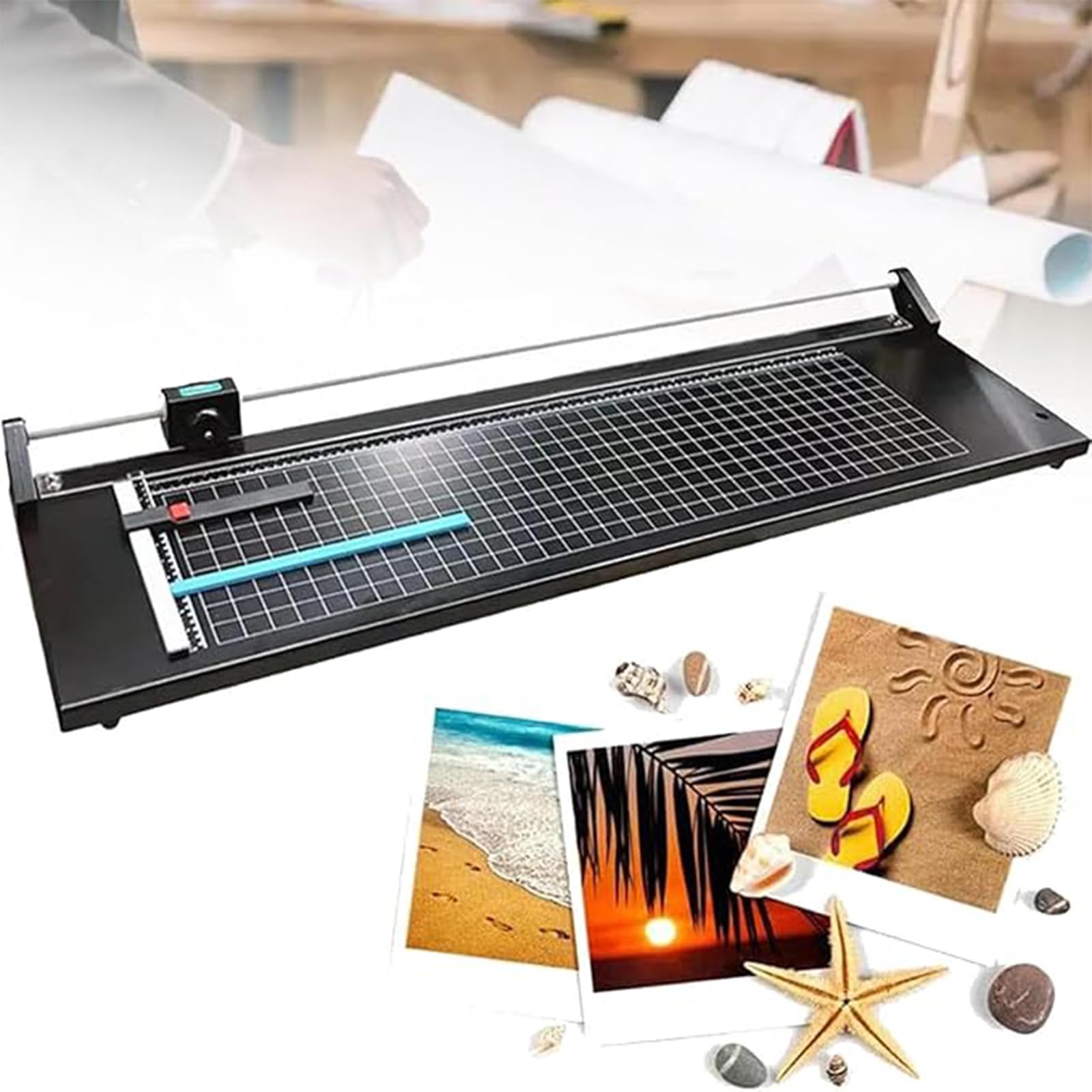 Taglierina rotativa per carta resistente, taglierina manuale di precisione per artigianato, fotoritocco, uso in ufficio, perfetto per scrapbooking e progetti professionali