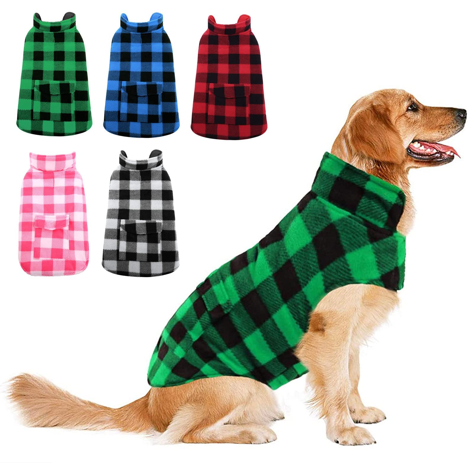 ASENKU Cappotto Cane Impermeabili Invernale, Cappottino Cane Reversibile Antivento Freddo, Calda Giacca per Cani Taglia Grande, Gilet per Cani con Fodera in Lana Protegge Dal Freddo XL