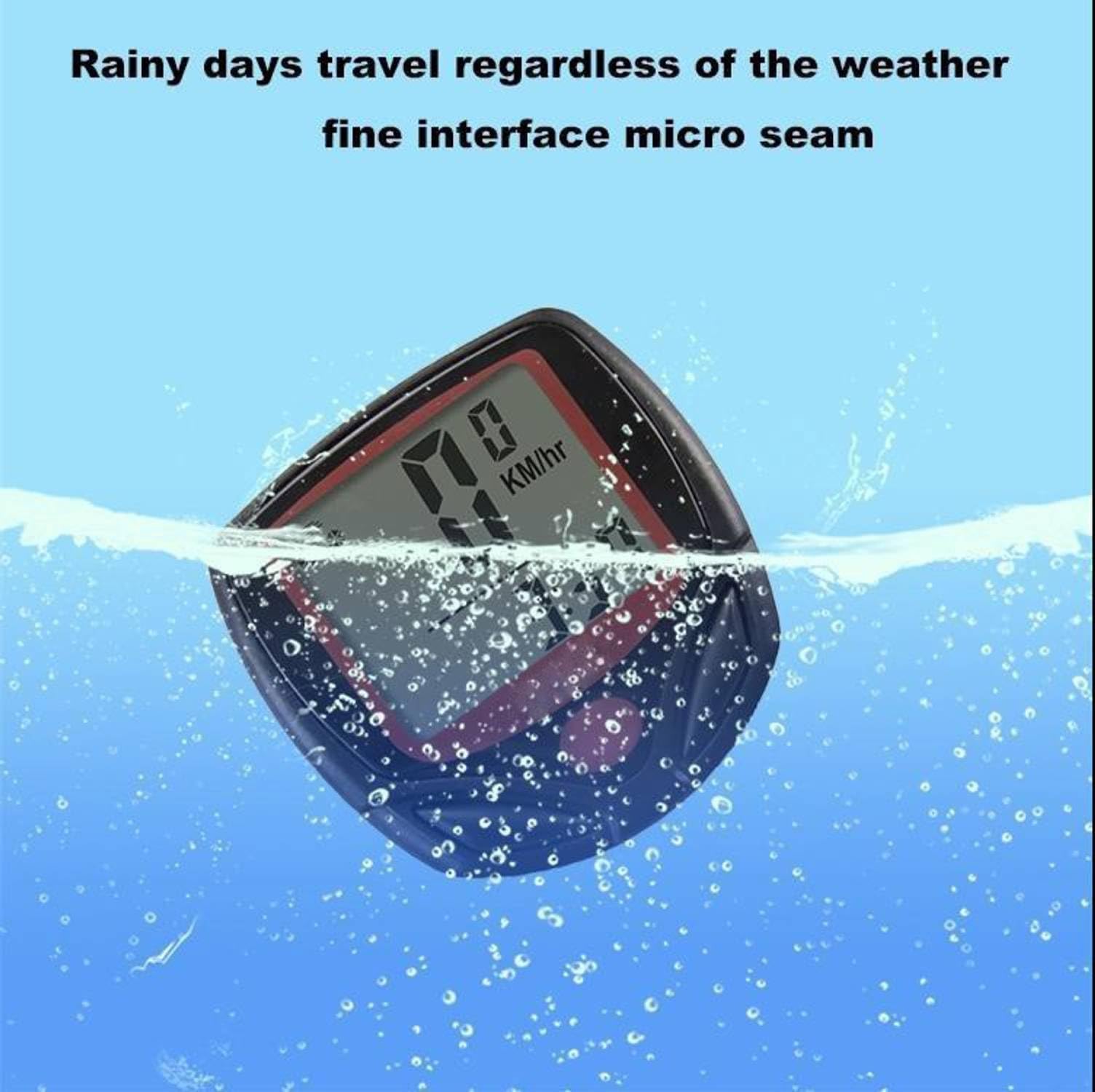 Shopeleven 14 Function Waterproof Bicycle Computer Odometer Speedometer, Lightweight Multi-Function Cycling Accessory | Auto Sleep & Wake Up Mode, Speed Monitor | Easy Install & Read(Red) 4