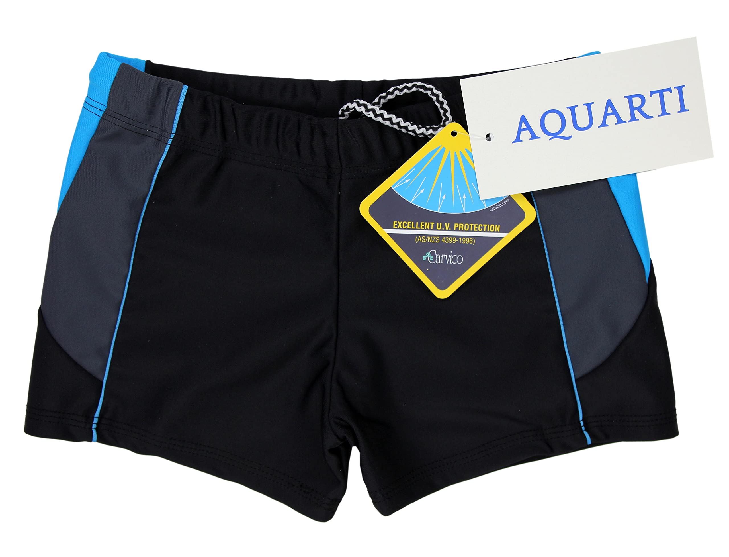 Aquarti Maillot de Bain Garçon – Short de Bain Séchage Rapide avec Bandes Latérales Contrastées