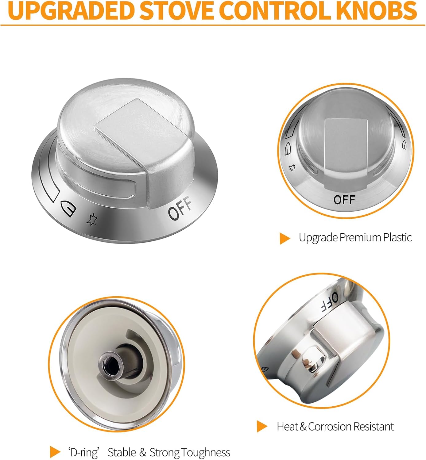 Update Atgestore318569904 Stove Knob Replacement for Frigidaire Electrolux Gas Stove Parts 3514026 Cooktop Knobs EW30GC55GS1 EW30GC60P Electrolux Gas Range Knobs Stove Top Burner Knobs 5Pcs