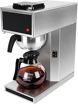 YUANHAO Commercial Coffee Maker 12-Cup with Dual Warmers, Pourover Stainless Steel Coffee Brewer Machine-120V, Compact Drip Coffee Maker for Office, Church, Break Room, Event Use | Pourover Stainless Steel Coffee Brewer Machine-120V, Compact Drip Coffee Maker for Office, Church, Break Room, Event Use