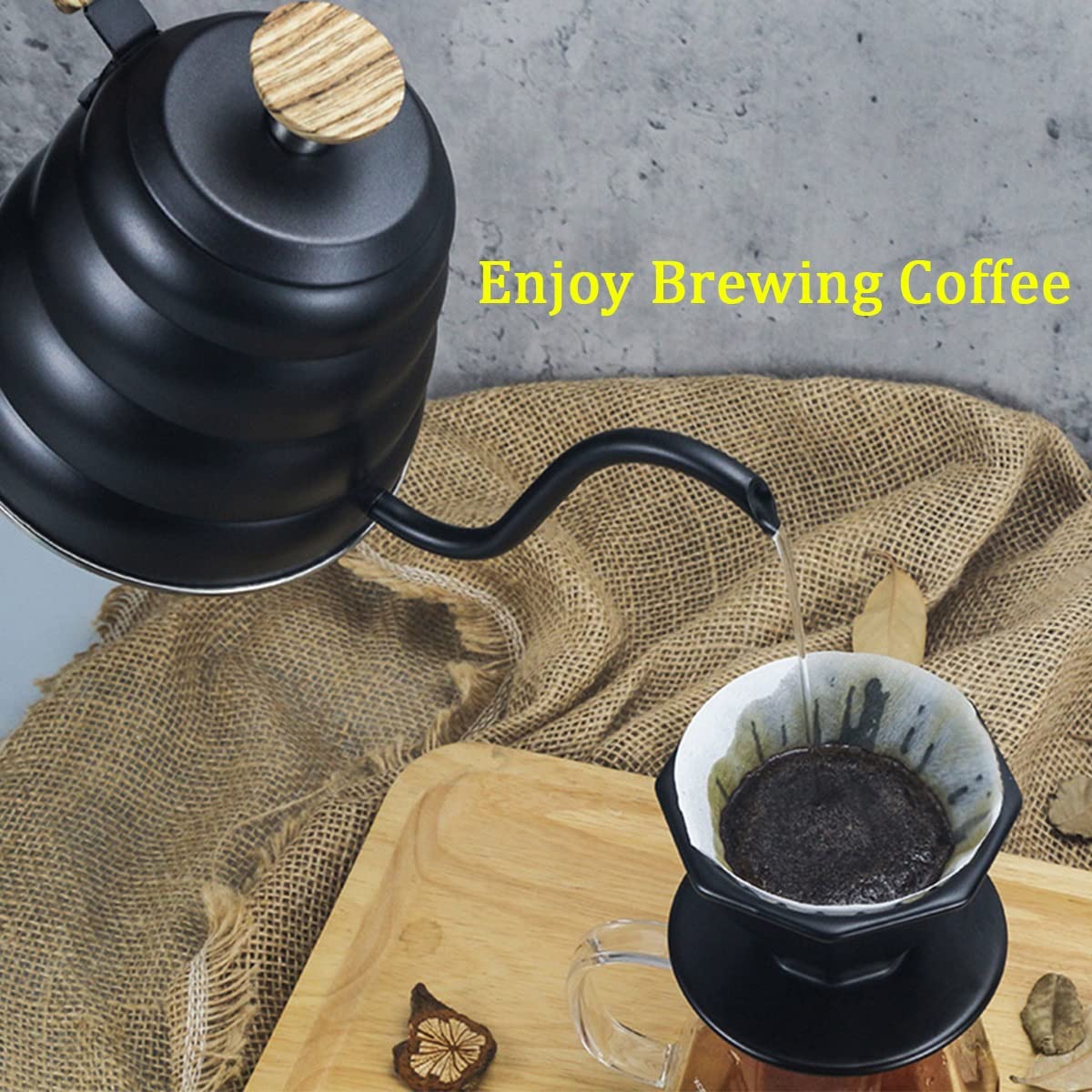 Hervidor de café con cuello de cisne, 33 onzas/40 onzas, hervidor de goteo, tetera larga y estrecha para preparar café y té en casa