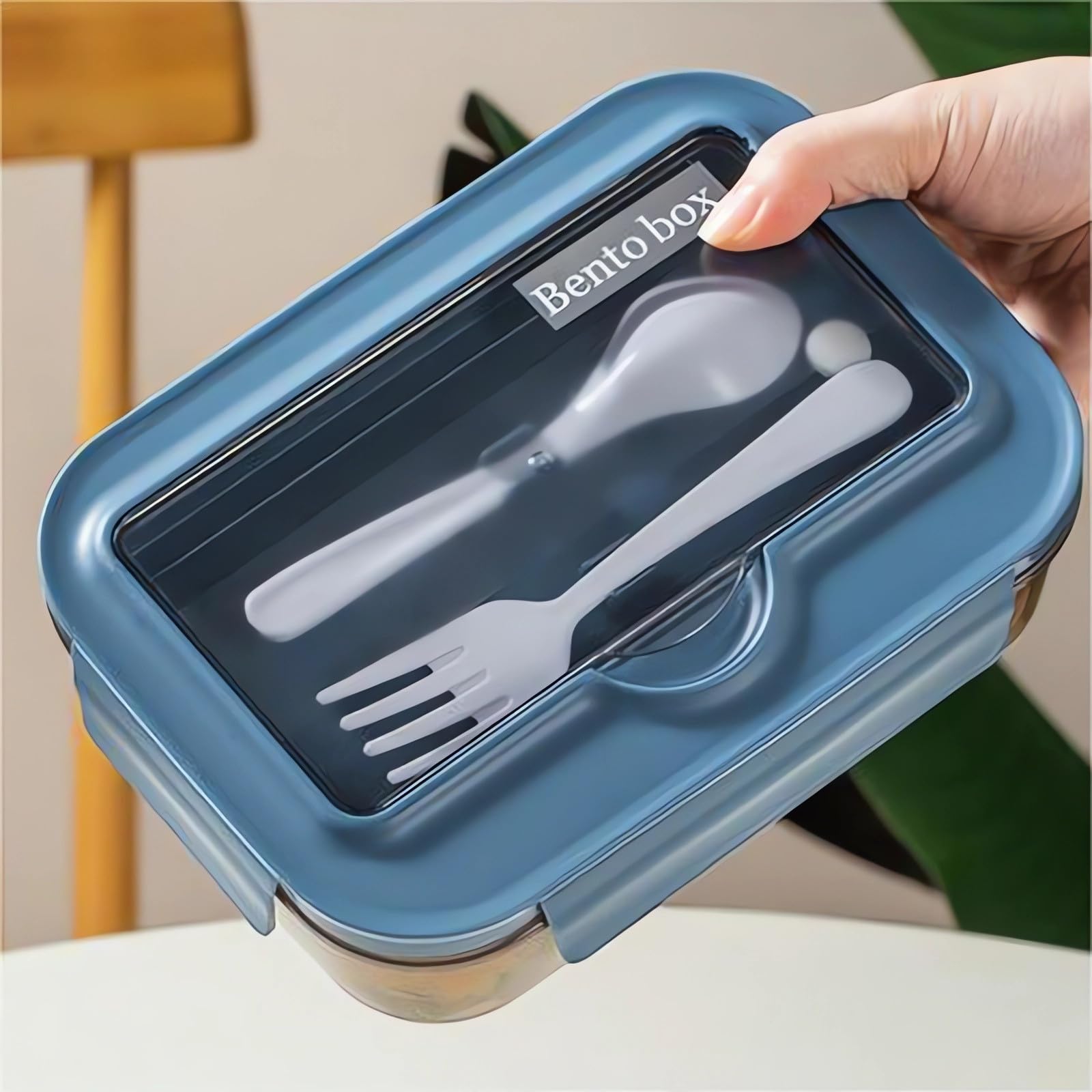 Bento Box Adult Lunch Box Reusable Snackle Box Container with 3 Compartments Lunchable Food Container with Utensils