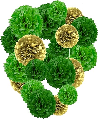 Miniatura 9 de Capesaro Pompones de Papel Amarillo - Decoraciones de Pompones de Papel Tissue de 10", 12" para Decoración Colgante de Fiesta - Juego de 12 Piezas