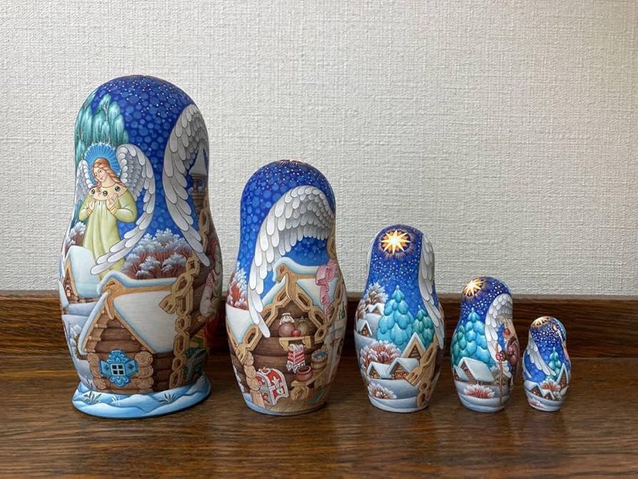 ロシア雑貨☆イコン マトリョーシカ天使(5P)オルガ作コブロフ工房 Amazon.co.jp: ロシア雑貨イコン マトリョーシカ天使(5P)オルガ