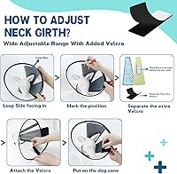Vista 2 de Supet - Collar de recuperación para mascotas, collar isabelino de plástico para usar después de la cirugía, es práctico, ajustable y cómodo