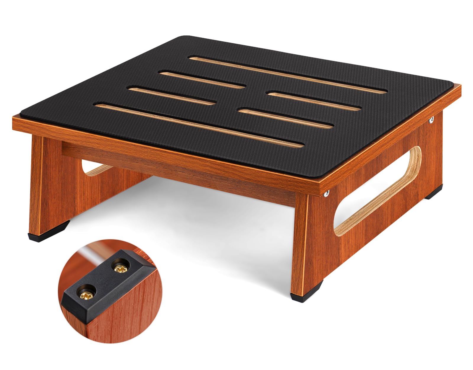 QIANBAIYI wooden step stool with carry handles