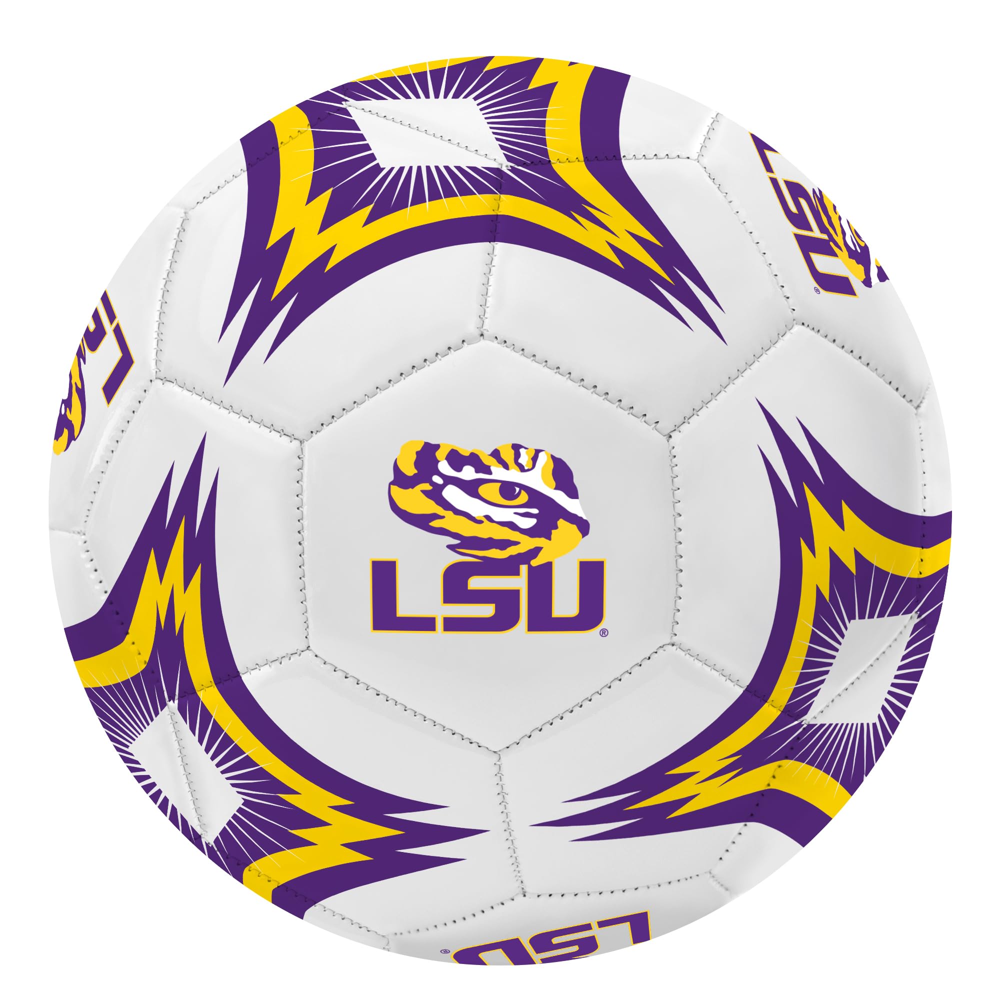 Icon Sports College Official Licensed Soccer Ball, Regulation Size 5 Soccer Ball | LSU, Kaleidoscope