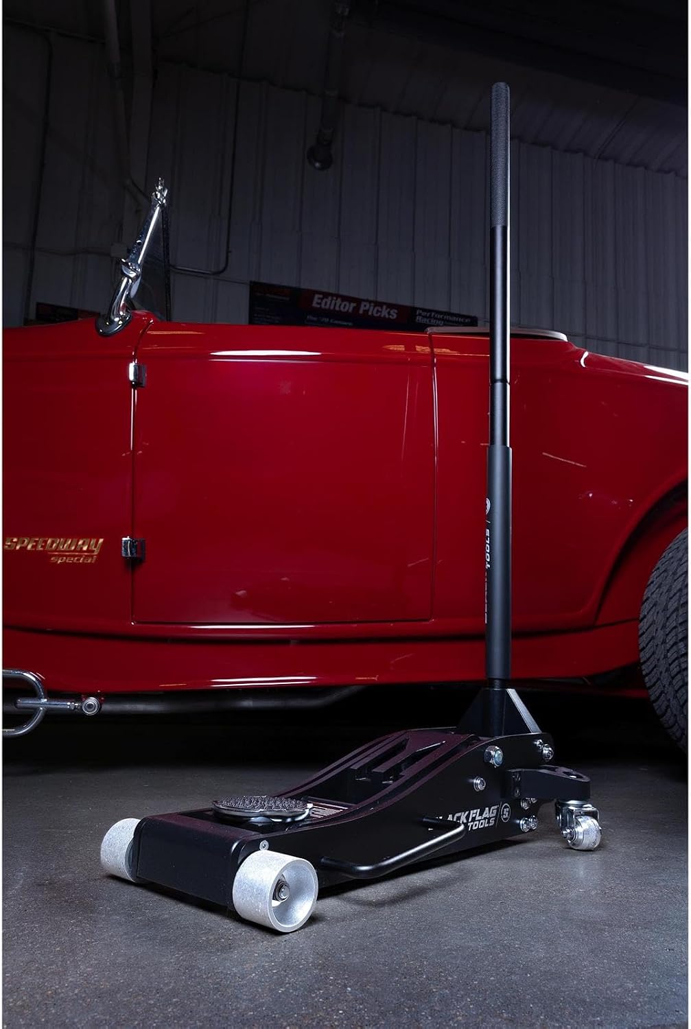 Black Flag™ Intimidator 3-Ton Aluminum Floor Jack, 6,000 lb Capacity, Dual Piston Quick Lift Pump, 3.8" Low Profile, 19.6" Max Height, Lightweight Jack for Trucks and Muscle Cars