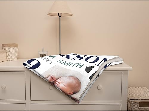 Miniatura 7 de Manta de bebé personalizada con información de nacimiento para niños y niñas, manta personalizada con nombre del bebé, fecha de nacimiento, regalo