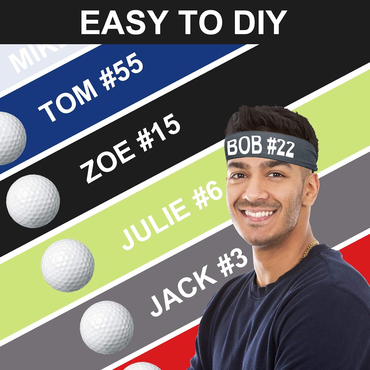 6 Pack Head Tie Headbands for Men, Tennis Karate & Ninja Headbands, Athletic Sweatbands for Men Women