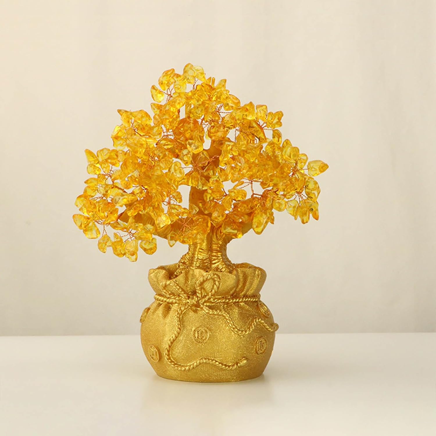 Crystal Money Tree Decor Chinese Feng Shui Lucky-Tree Artwork Desktop Ornament Housewarming Gift Chinese Feng Shui Decorations Creative Lucky Desktop Ornament