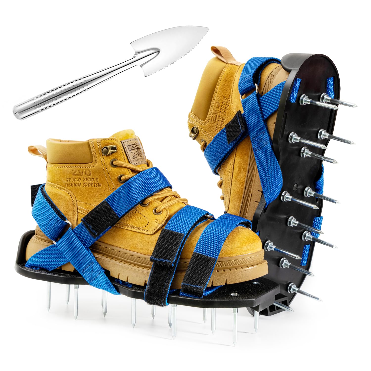 Bakulala Lawn Aerator Shoes for Grass Aerator Spiked Shoes Free-Installation Aeration Shoes with Stainless Steel Shovel