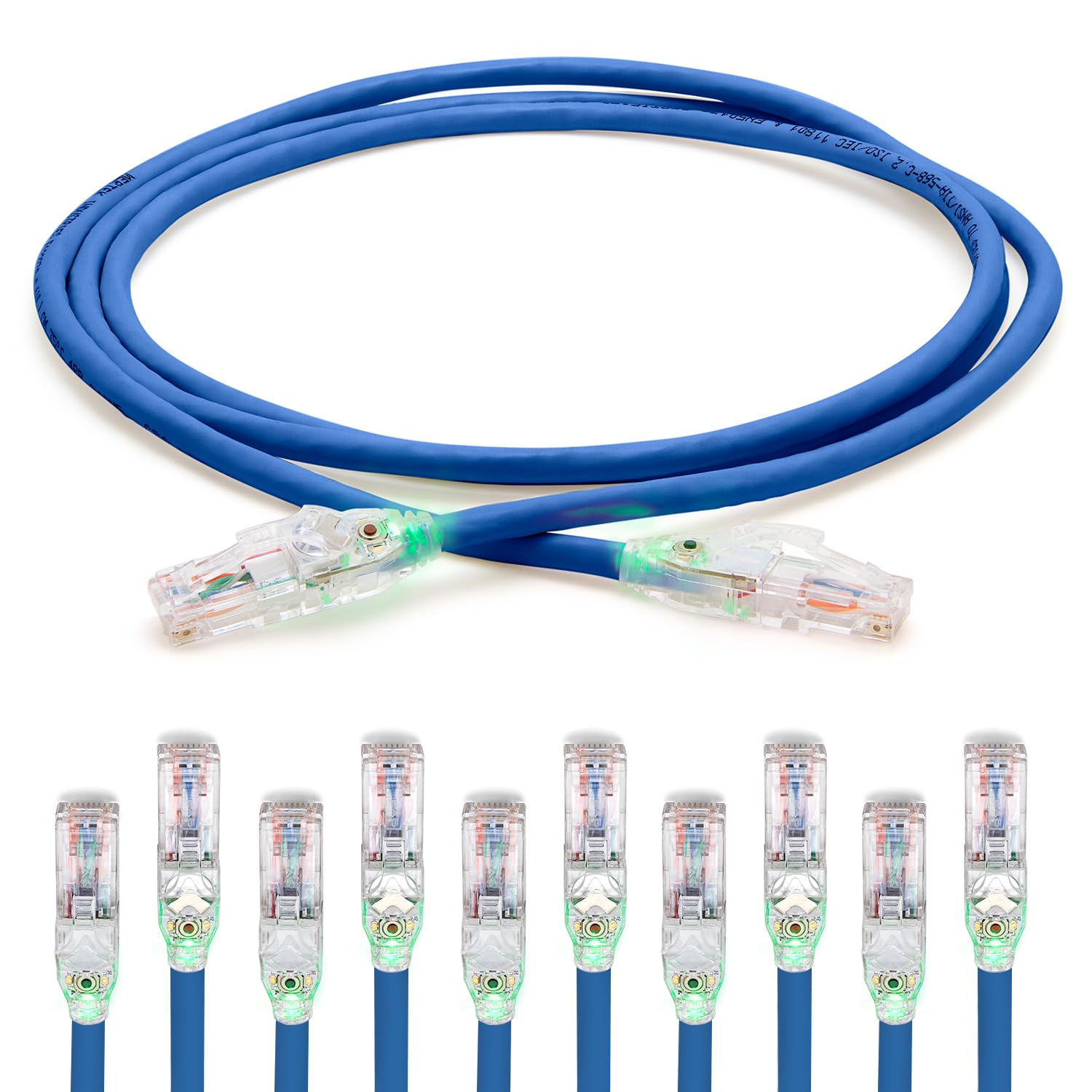 EVO Traceable Cat6 Ethernet Cable 10 Pack | Cat 6 Network Cables | Indoor Computer Internet Patch Cable | Multiple Lengths