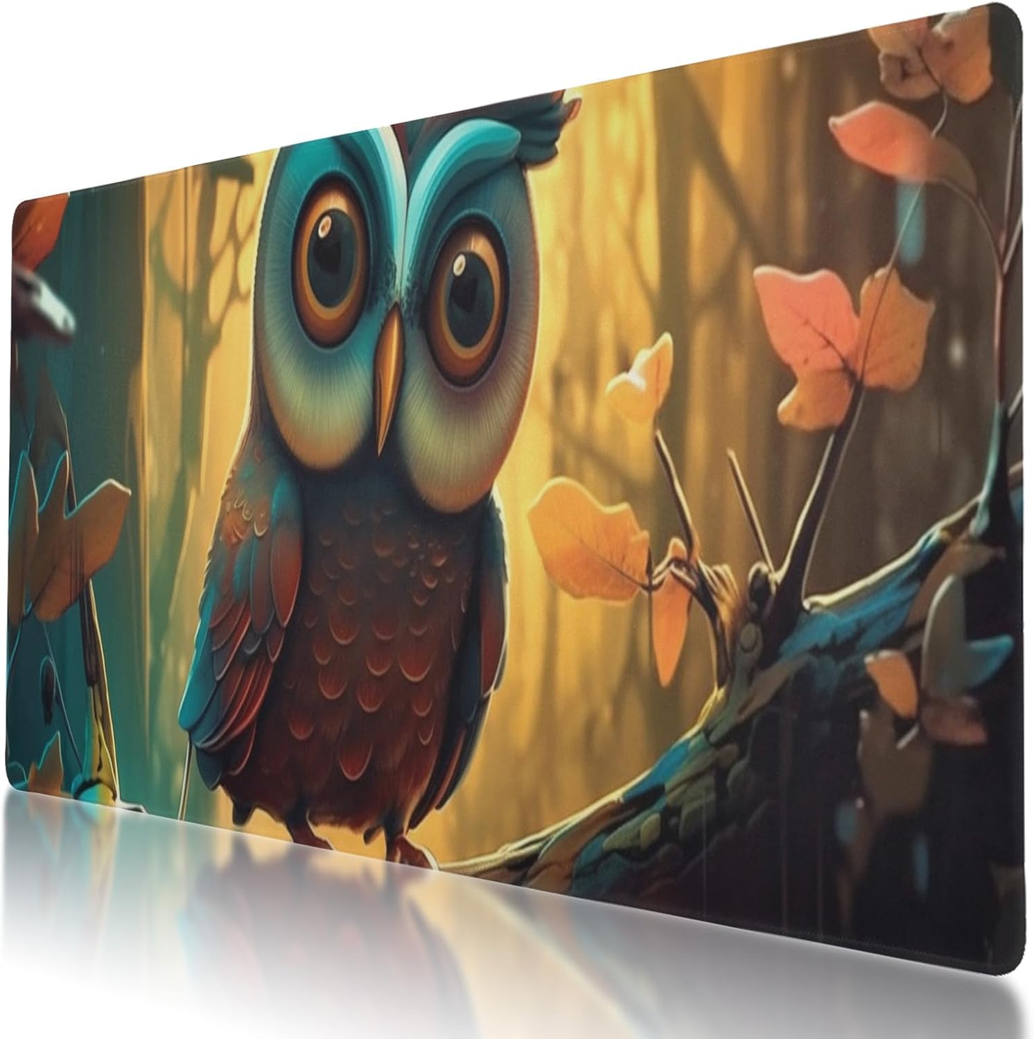 Colorful Butterfly Owl XXL Mouse Pad - Non-Slip Desk Mat for Gaming, Office and Home - 31.5 x 11.8 Inch Extra Large Computer Mouse Pad and Keyboard Mat