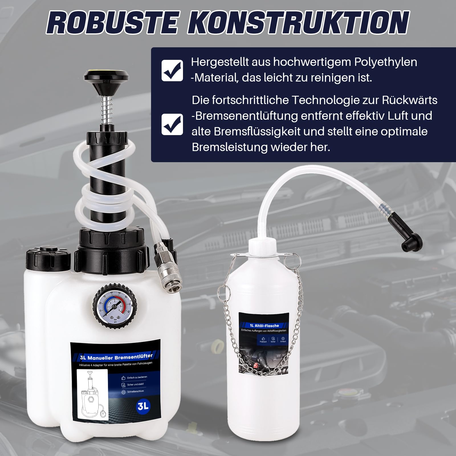 DASBET 3L Bremsenentlüftungsgerät, manuelles Bremsenentlüfter Set
