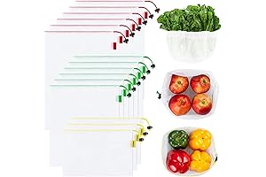 Set of 15 Vegetable Storage Bags for Refrigerator