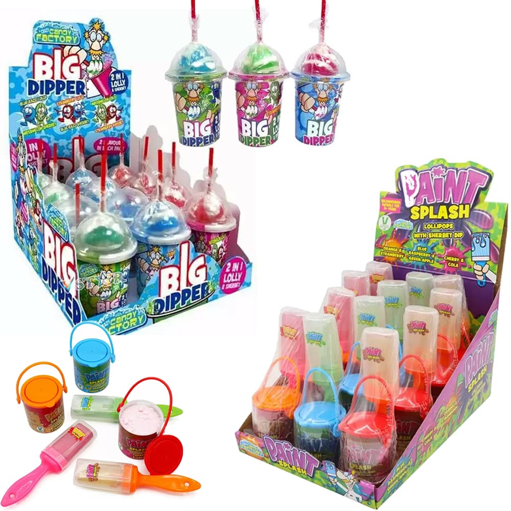 Crazy Candy Factory Big Dipper,Paint Splash Lollipop & Sherbet Dip | Pick Any Number of Packs