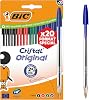 BIC Cristal Original Ball Pens Medium Point (1.00 mm) - Assorted Ink Colours, Special Edition Box of 20